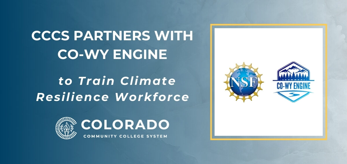 Graphic with text "Ҵý Partners with CO-WY Engine to Train Climate Resilience Workforce"