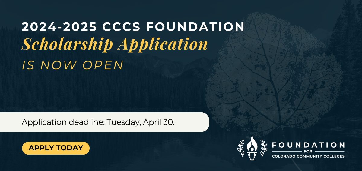 Graphic with text that says, "2024-2025 Ҵý Foundation Scholarship Application is now open" and "Application deadline: Tuesday, April 30." and a button with text that says, "Apply Today"